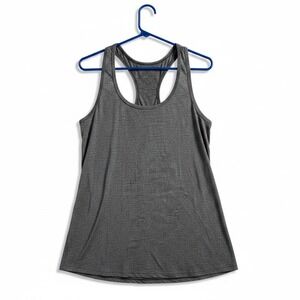 Jockey Womens Large Gray Heather Racerback Activewear Tank Top Workout Gym Shirt